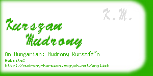 kurszan mudrony business card